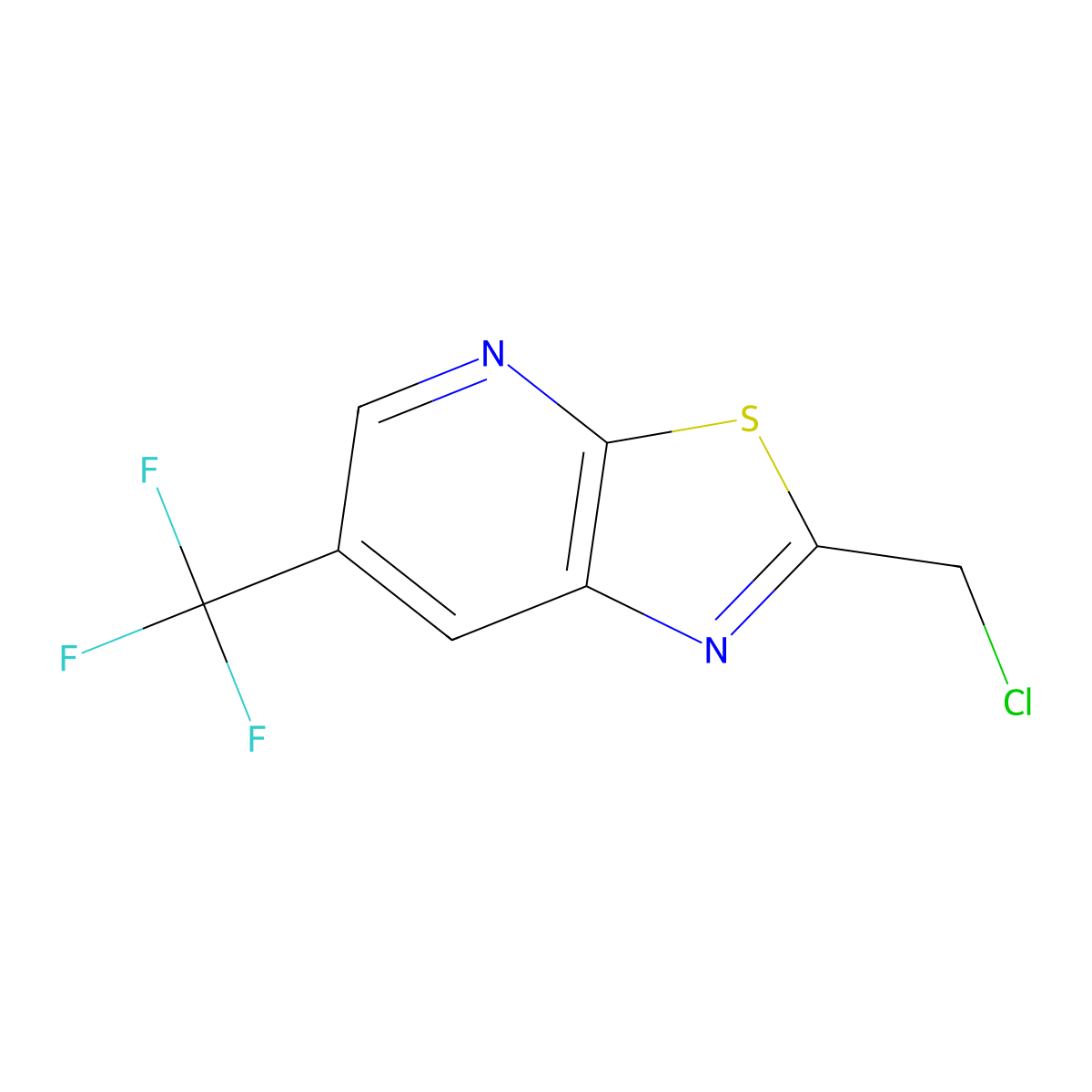 2-(Chloromethyl)-6-(trifluoromethyl)-[1,3]thiazolo[5,4-b]pyridine molecular structure, CAS 1609670-88-3