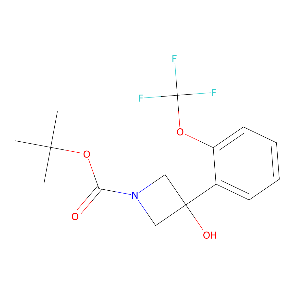 tert-Butyl 3-hydroxy-3-[2-(trifluoromethoxy)phenyl]azetidine-1-carboxylate molecular structure, CAS 1609671-84-2