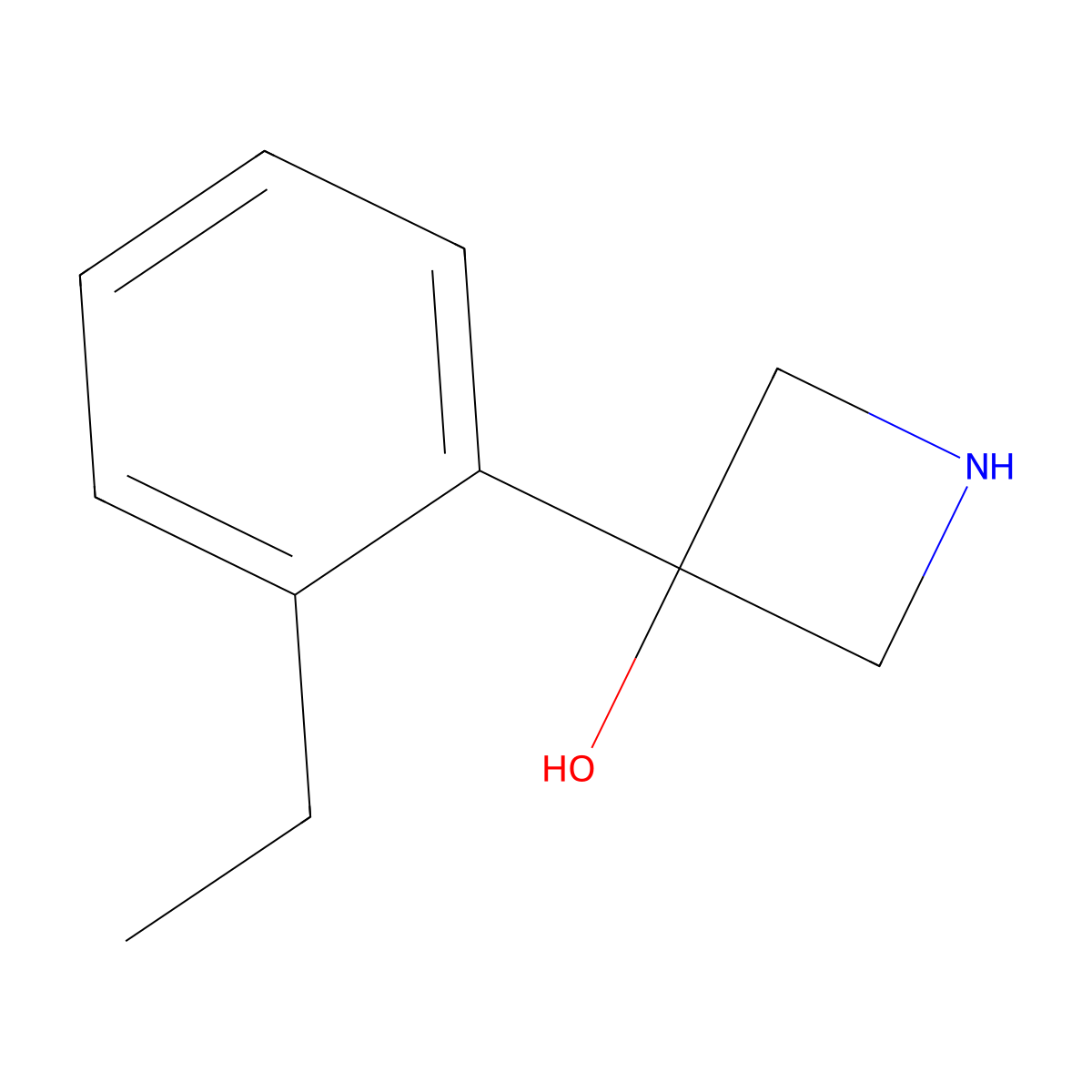 3-(2-Ethylphenyl)azetidin-3-ol molecular structure, CAS 1609671-87-5