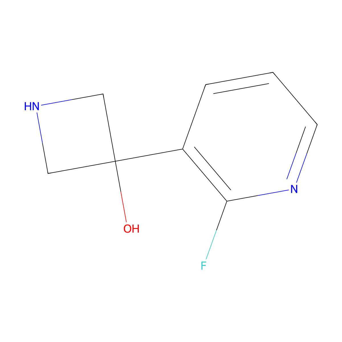 3-(2-Fluoropyridin-3-yl)azetidin-3-ol molecular structure, CAS 1609671-91-1