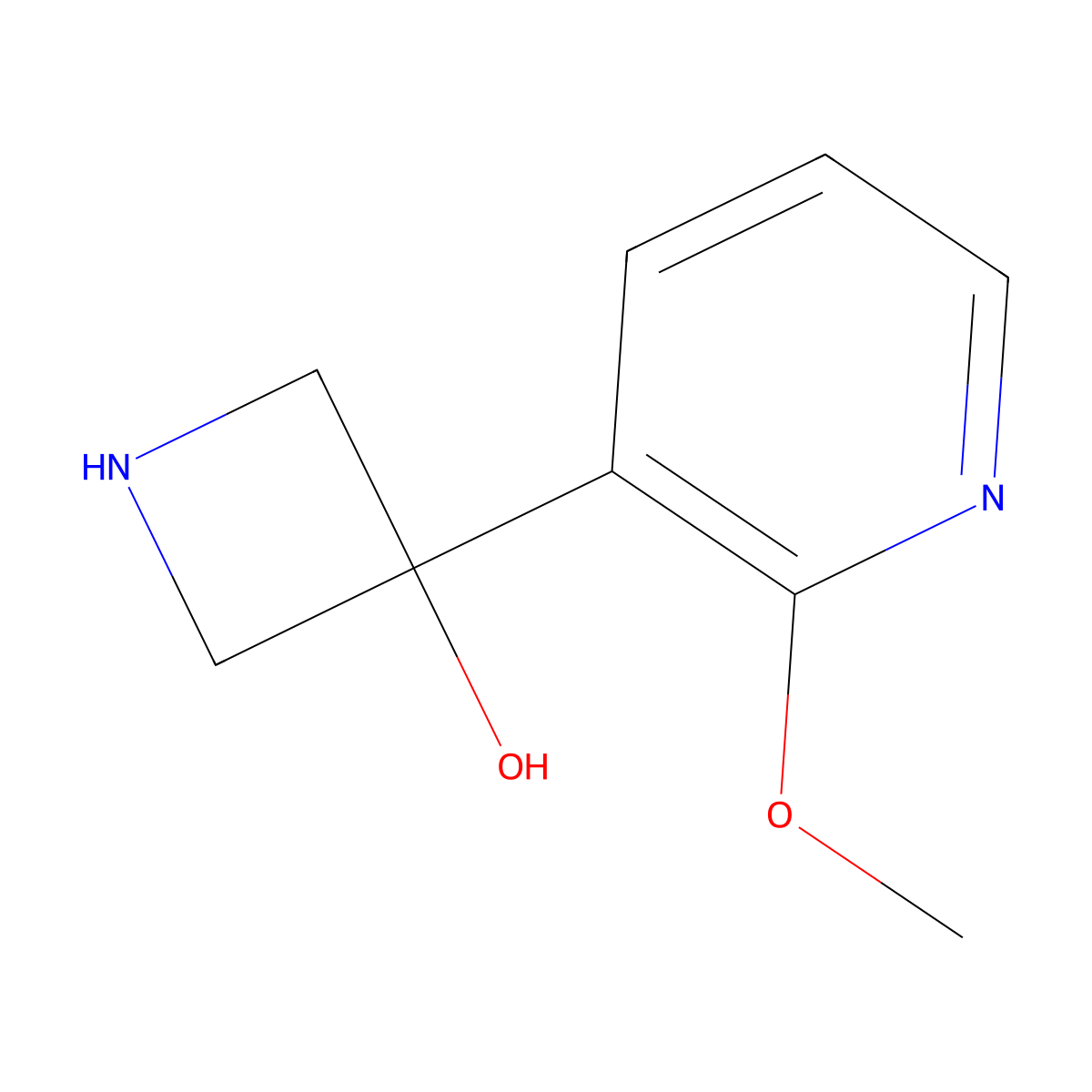 3-(2-Methoxypyridin-3-yl)azetidin-3-ol molecular structure, CAS 1609671-95-5