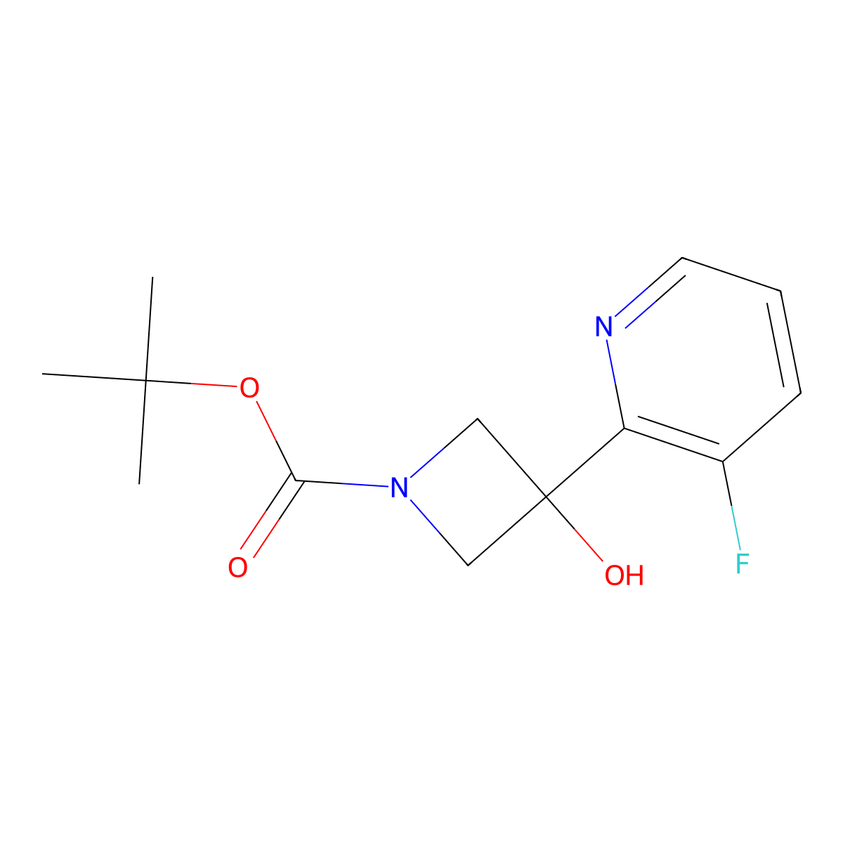 tert-Butyl 3-(3-fluoropyridin-2-yl)-3-hydroxyazetidine-1-carboxylate molecular structure, CAS 1609671-98-8