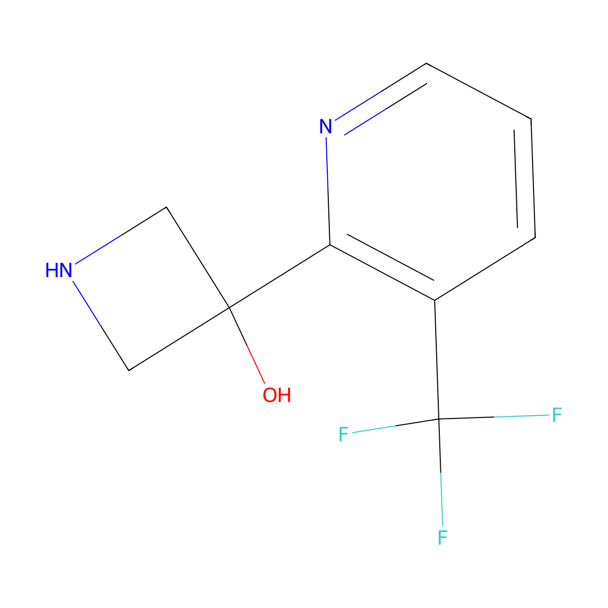 3-[3-(Trifluoromethyl)pyridin-2-yl]azetidin-3-ol molecular structure, CAS 1609672-03-8