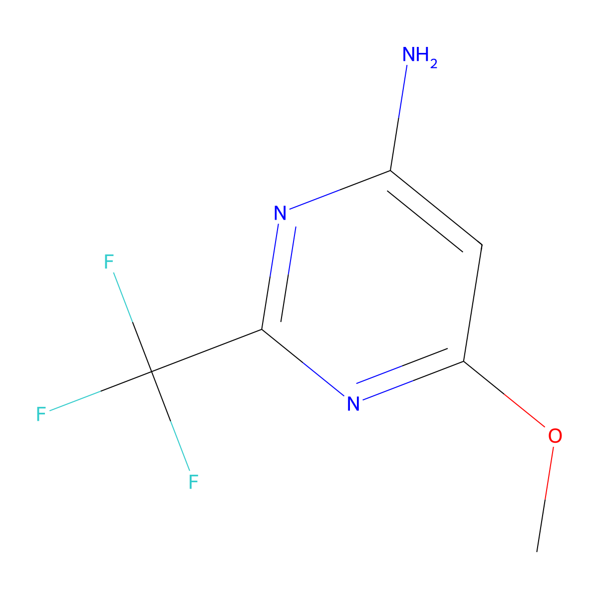 6-Methoxy-2-(trifluoromethyl)pyrimidin-4-amine molecular structure, CAS 16097-49-7