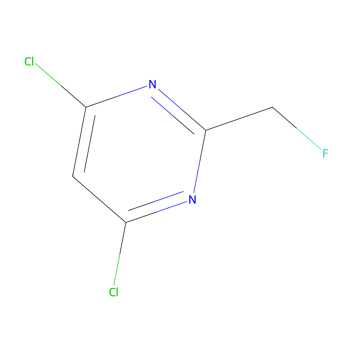 4,6-Dichloro-2-(fluoromethyl)pyrimidine molecular structure, CAS 16097-55-5