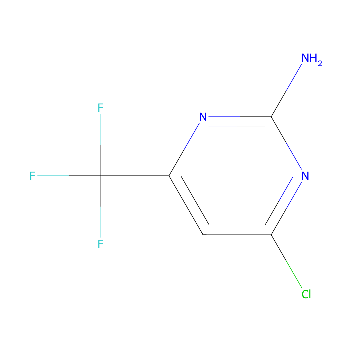 4-Chloro-6-(trifluoromethyl)pyrimidin-2-amine molecular structure, CAS 16097-60-2