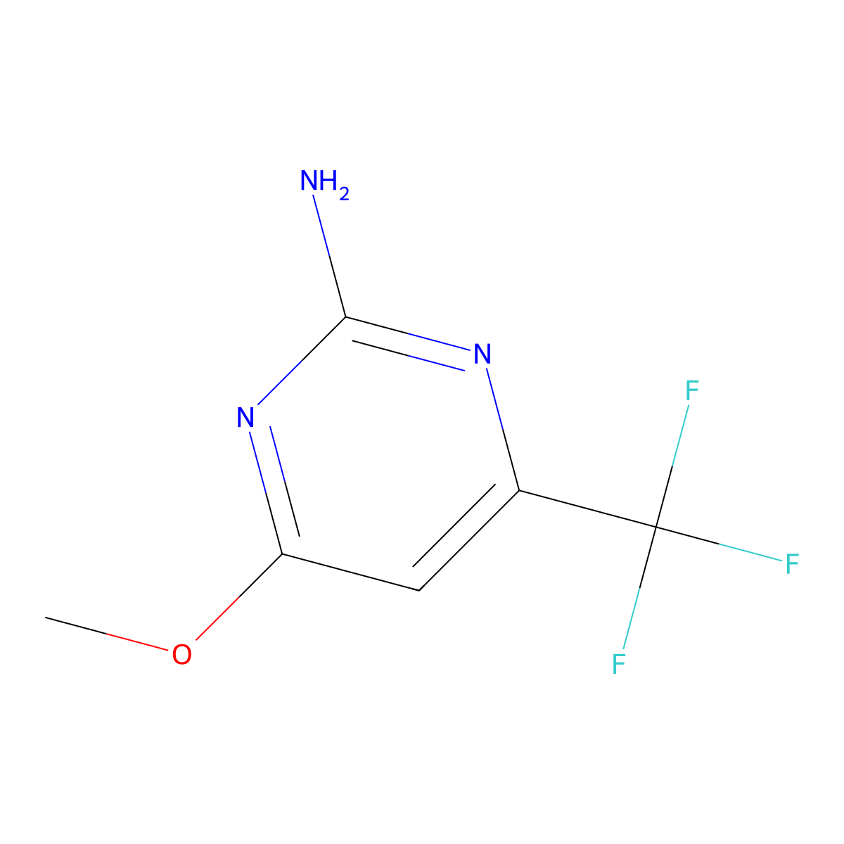4-Methoxy-6-(trifluoromethyl)pyrimidin-2-amine molecular structure, CAS 16097-61-3