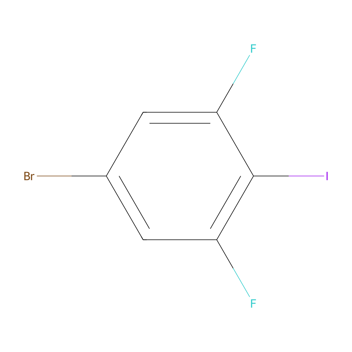 5-Bromo-1,3-difluoro-2-iodobenzene molecular structure, CAS 160976-02-3