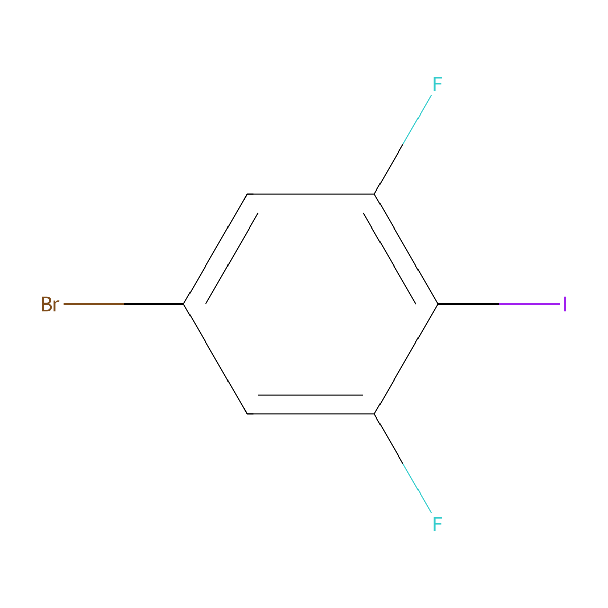 5-Bromo-1,3-difluoro-2-iodobenzene molecular structure, CAS 160976-02-3