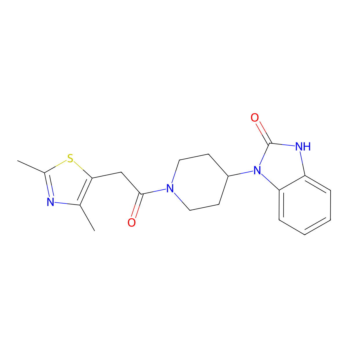 1-{1-[(2,4-dimethyl-1,3-thiazol-5-yl)acetyl]piperidin-4-yl}-1,3-dihydro-2H-benzimidazol-2-one molecular structure, CAS 1609773-71-8