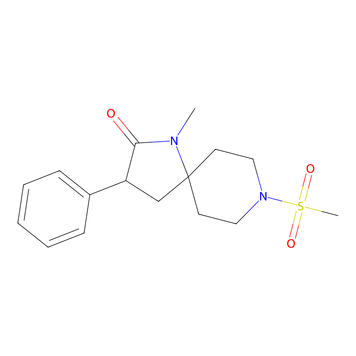 1-Methyl-8-(methylsulfonyl)-3-phenyl-1,8-diazaspiro[4.5]decan-2-one molecular structure, CAS 1609788-89-7