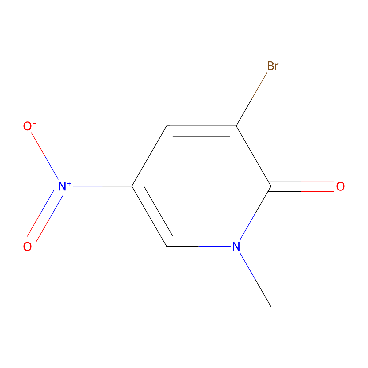 3-Bromo-1-methyl-5-nitro-2(1H)-pyridinone molecular structure, CAS 16098-21-8