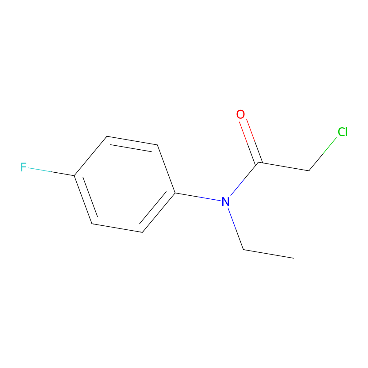 2-chloro-N-ethyl-N-(4-fluorophenyl)acetamide molecular structure, CAS 160980-60-9