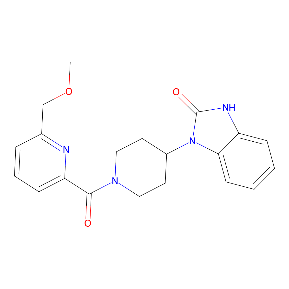 1-(1-(6-(methoxymethyl)picolinoyl)piperidin-4-yl)-1H-benzo[d]imidazol-2(3H)-one molecular structure, CAS 1609900-54-0