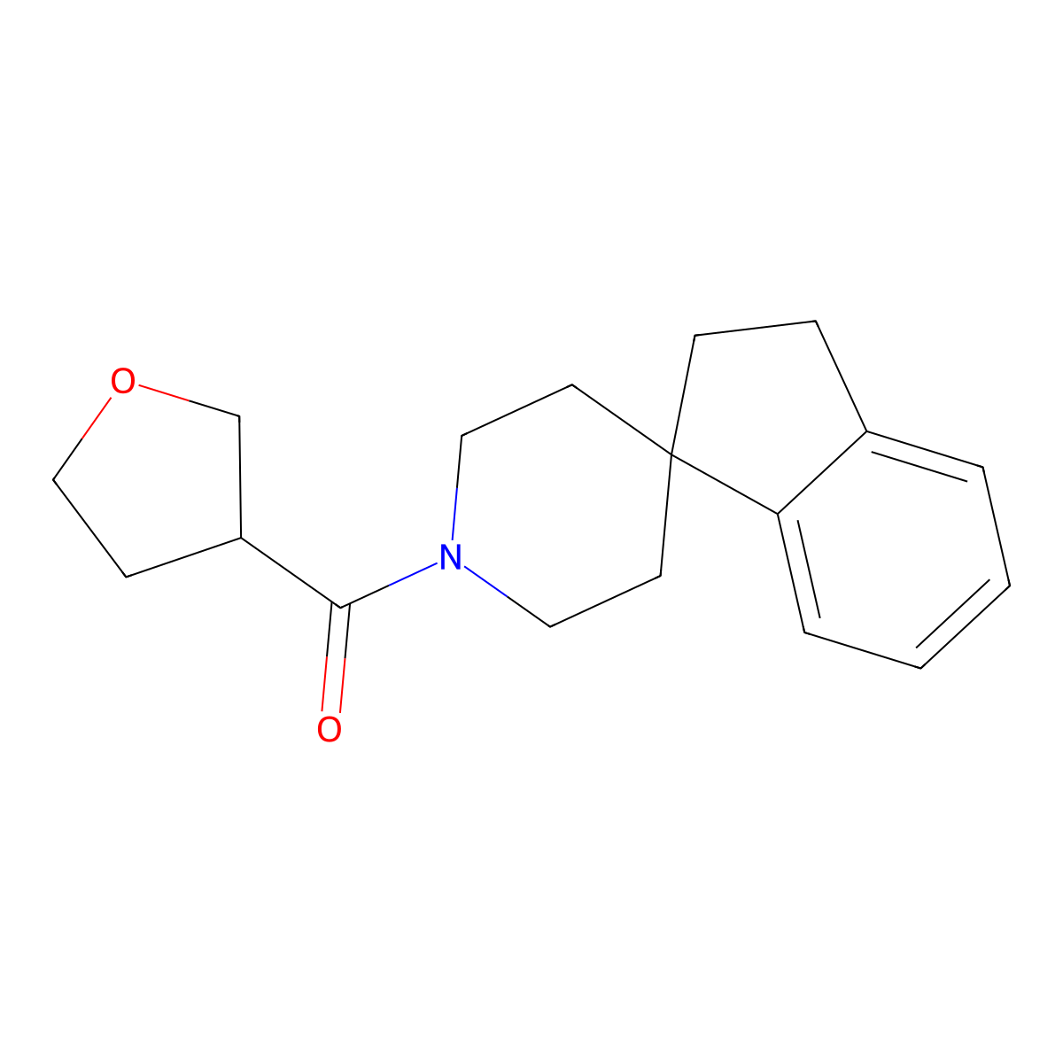 (2,3-Dihydrospiro[indene-1,4'-piperidin]-1'-yl)(tetrahydrofuran-3-yl)methanone molecular structure, CAS 1609922-42-0