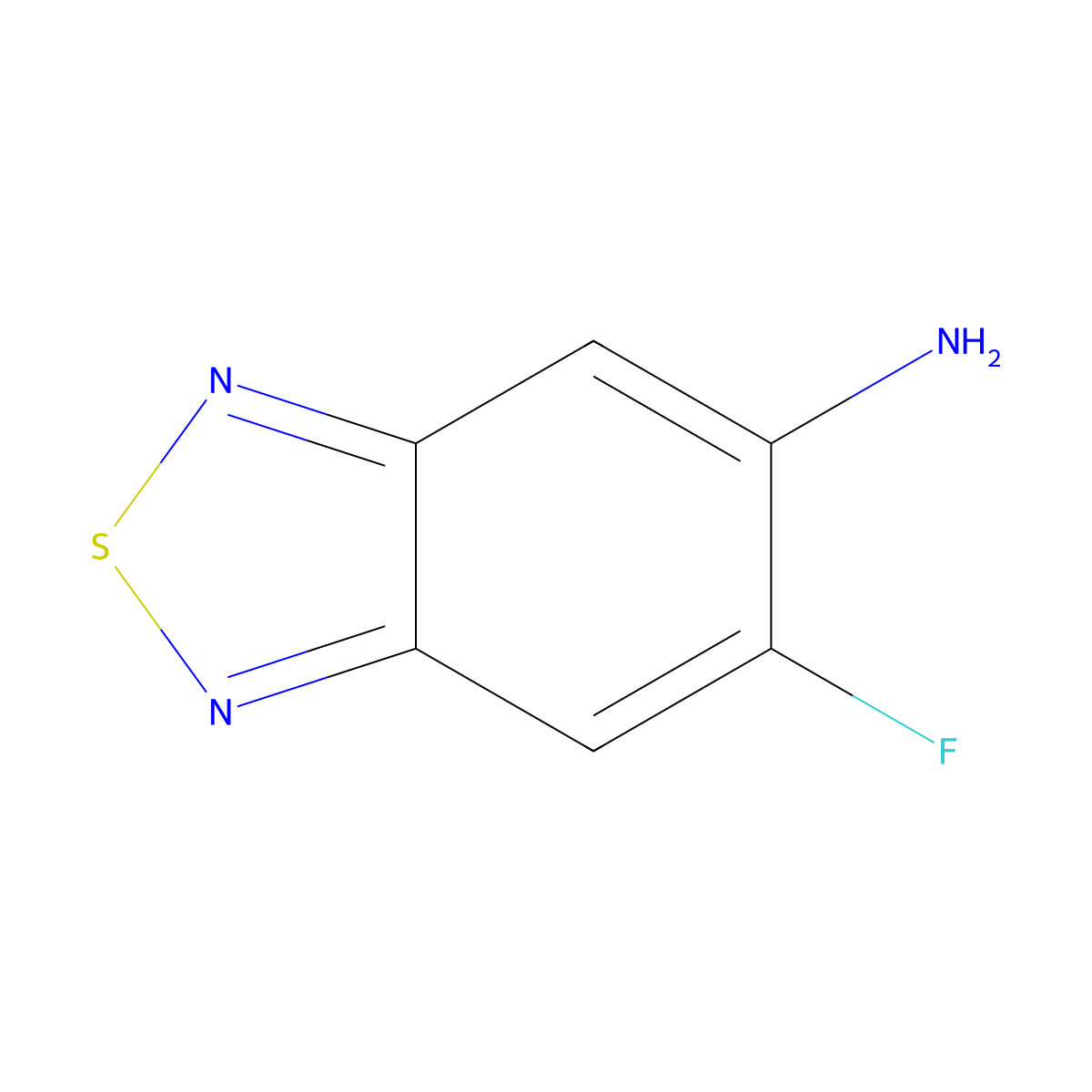 6-Fluoro-2,1,3-benzothiadiazol-5-amine molecular structure, CAS 1609944-74-2