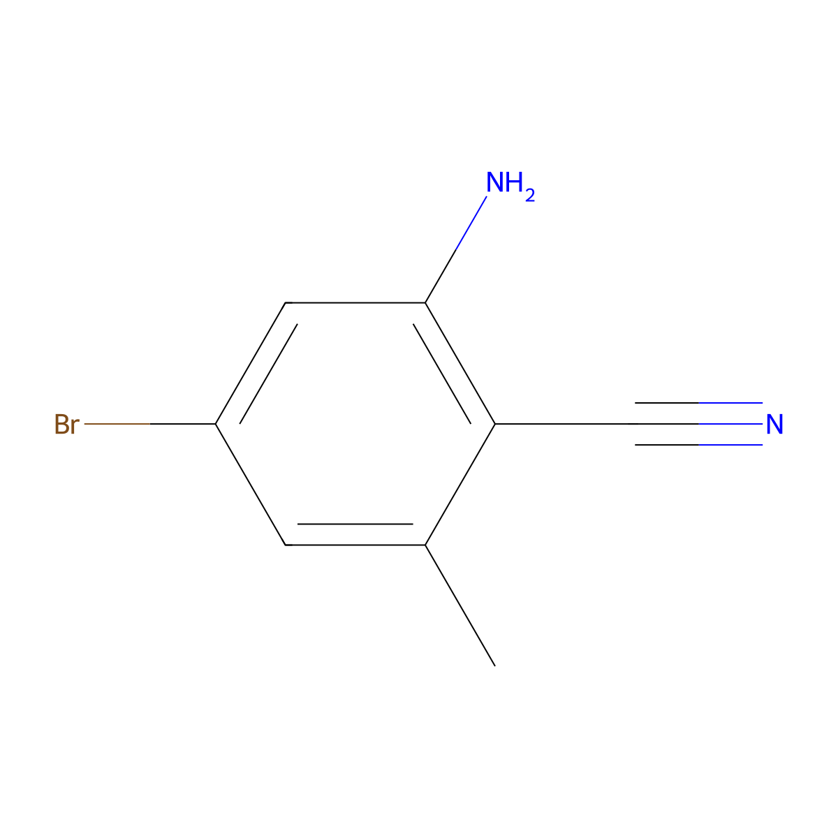 2-Amino-4-bromo-6-methylbenzonitrile molecular structure, CAS 1609964-29-5