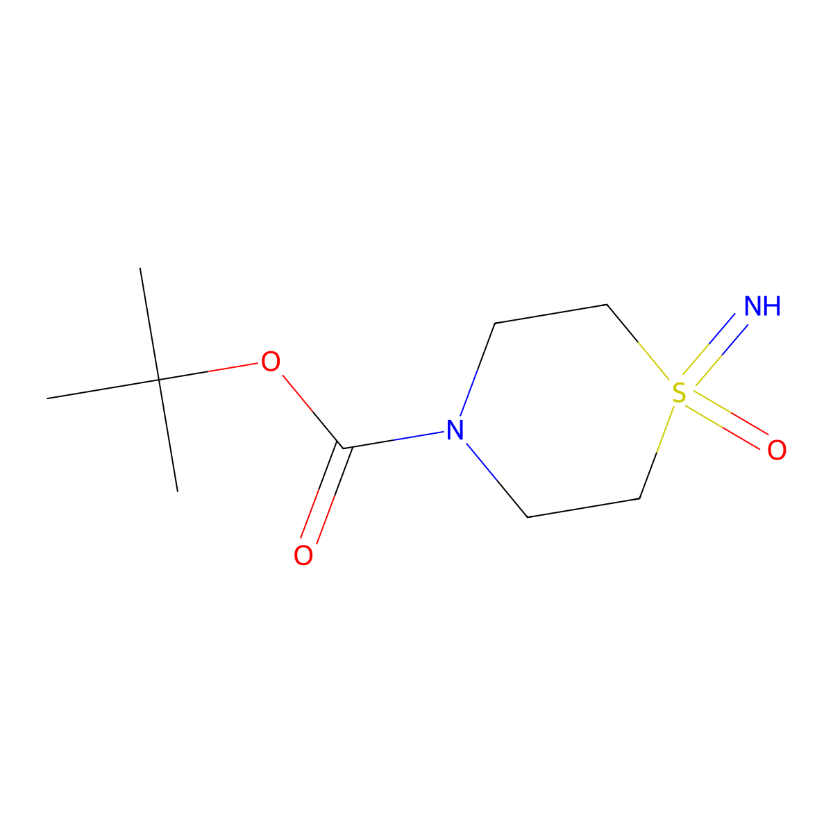 Tert-butyl 1-imino-1-oxo-1lambda6-thiomorpholine-4-carboxylate molecular structure, CAS 1609964-38-6