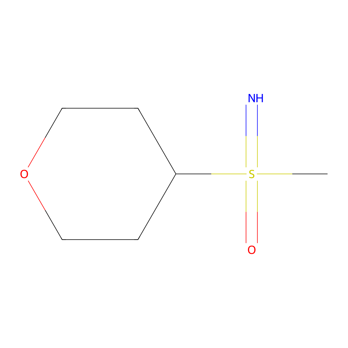 Imino(methyl)(tetrahydro-2H-pyran-4-yl)-l6-sulfanone molecular structure, CAS 1609964-42-2