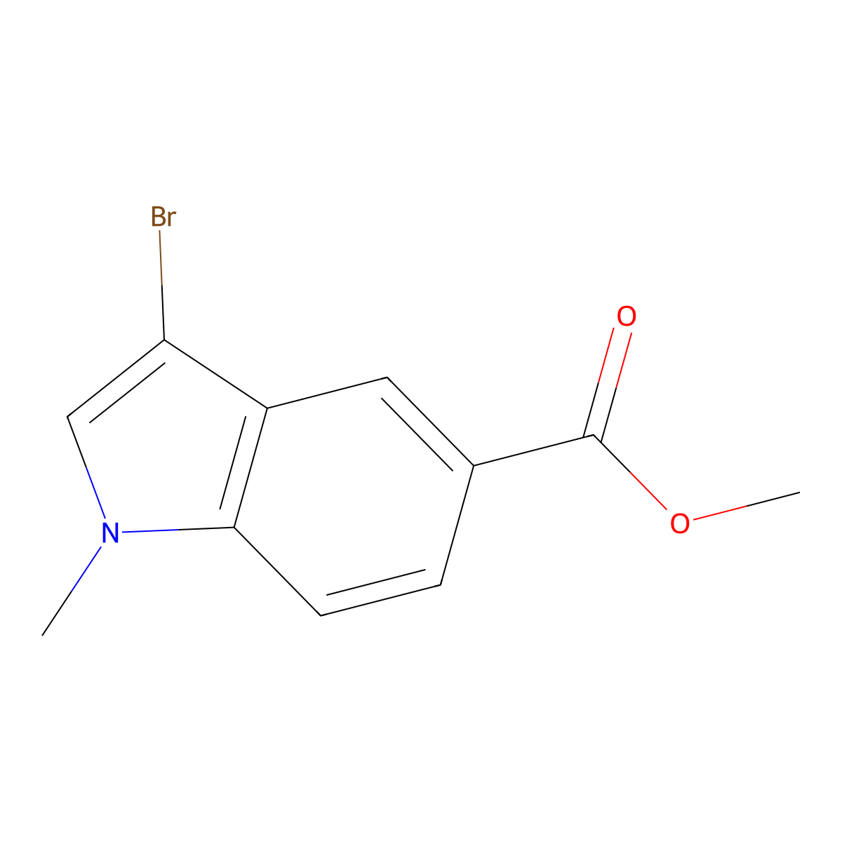 methyl 3-bromo-1-methyl-1H-indole-5-carboxylate molecular structure, CAS 1609967-66-9