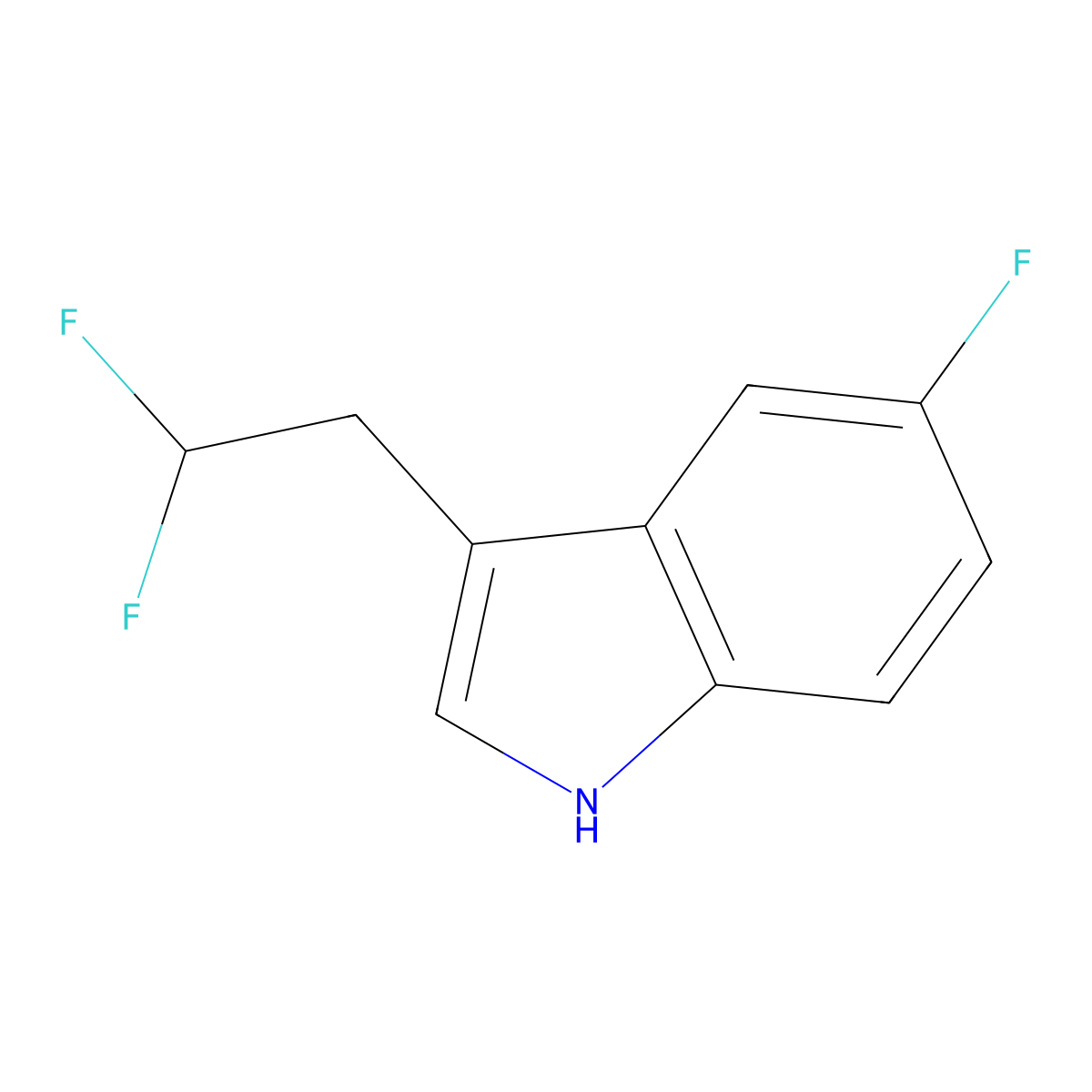3-(2,2-Difluoroethyl)-5-fluoro-1H-indole molecular structure, CAS 1609975-36-1