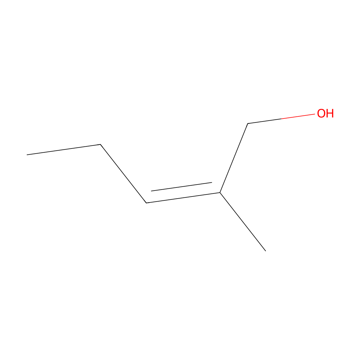 2-Methyl-2-penten-1-ol molecular structure, CAS 1610-29-3