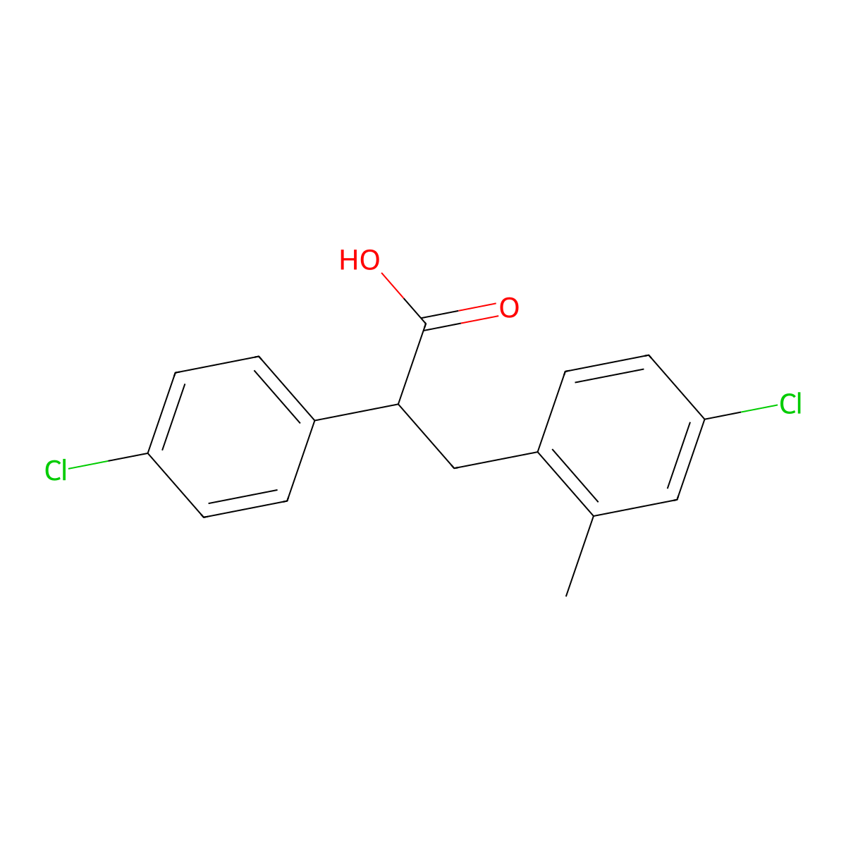 2-(4-Chlorobenzyl)-3-(4-chlorophenyl)propionic acid molecular structure, CAS 1610-68-0