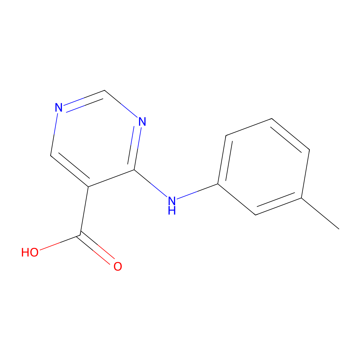 4-[(3-Methylphenyl)amino]pyrimidine-5-carboxylic acid molecular structure, CAS 16100-44-0
