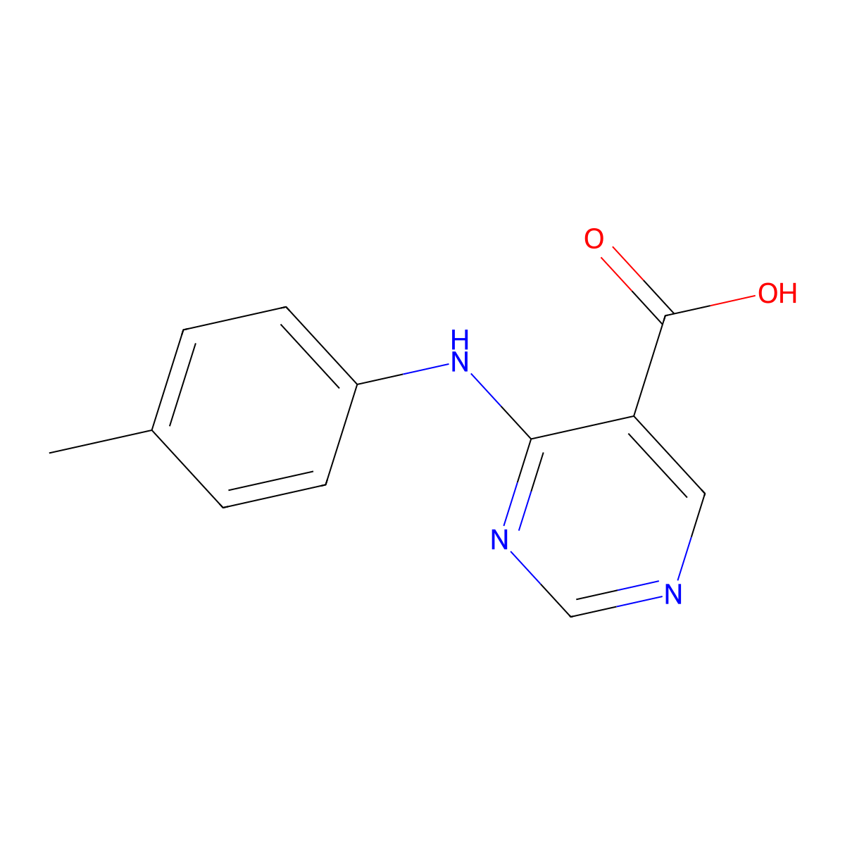 4-[(4-Methylphenyl)amino]pyrimidine-5-carboxylicacid molecular structure, CAS 16100-48-4