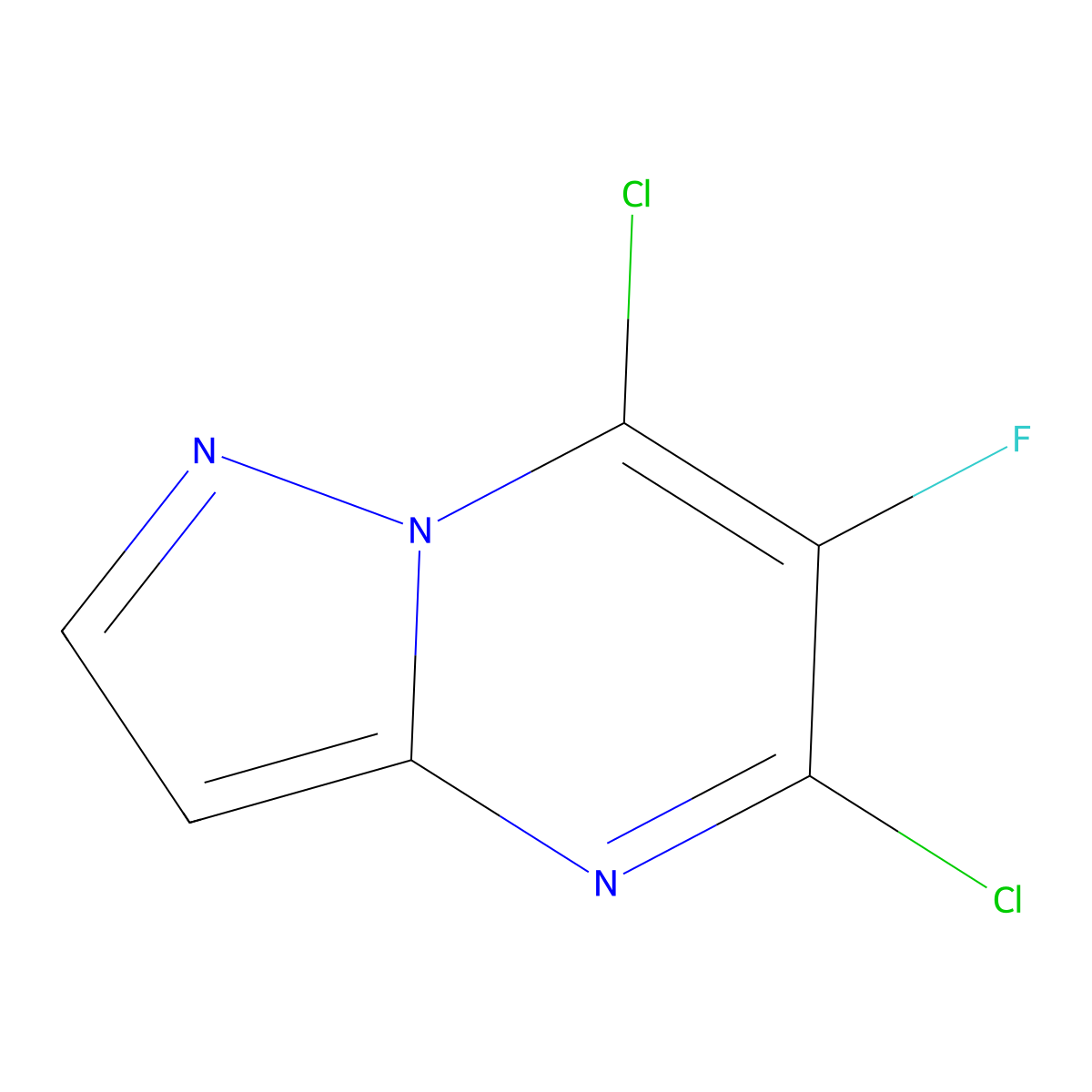 5,7-Dichloro-6-fluoropyrazolo[1,5-a]pyrimidine molecular structure, CAS 1610021-34-5