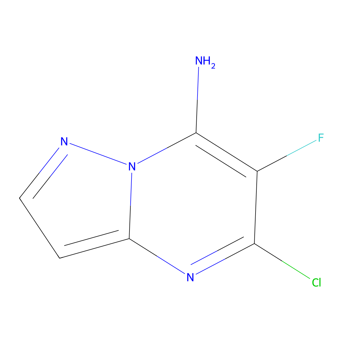 5-Chloro-6-fluoro-pyrazolo[1,5-a]pyrimidin-7-amine molecular structure, CAS 1610021-35-6
