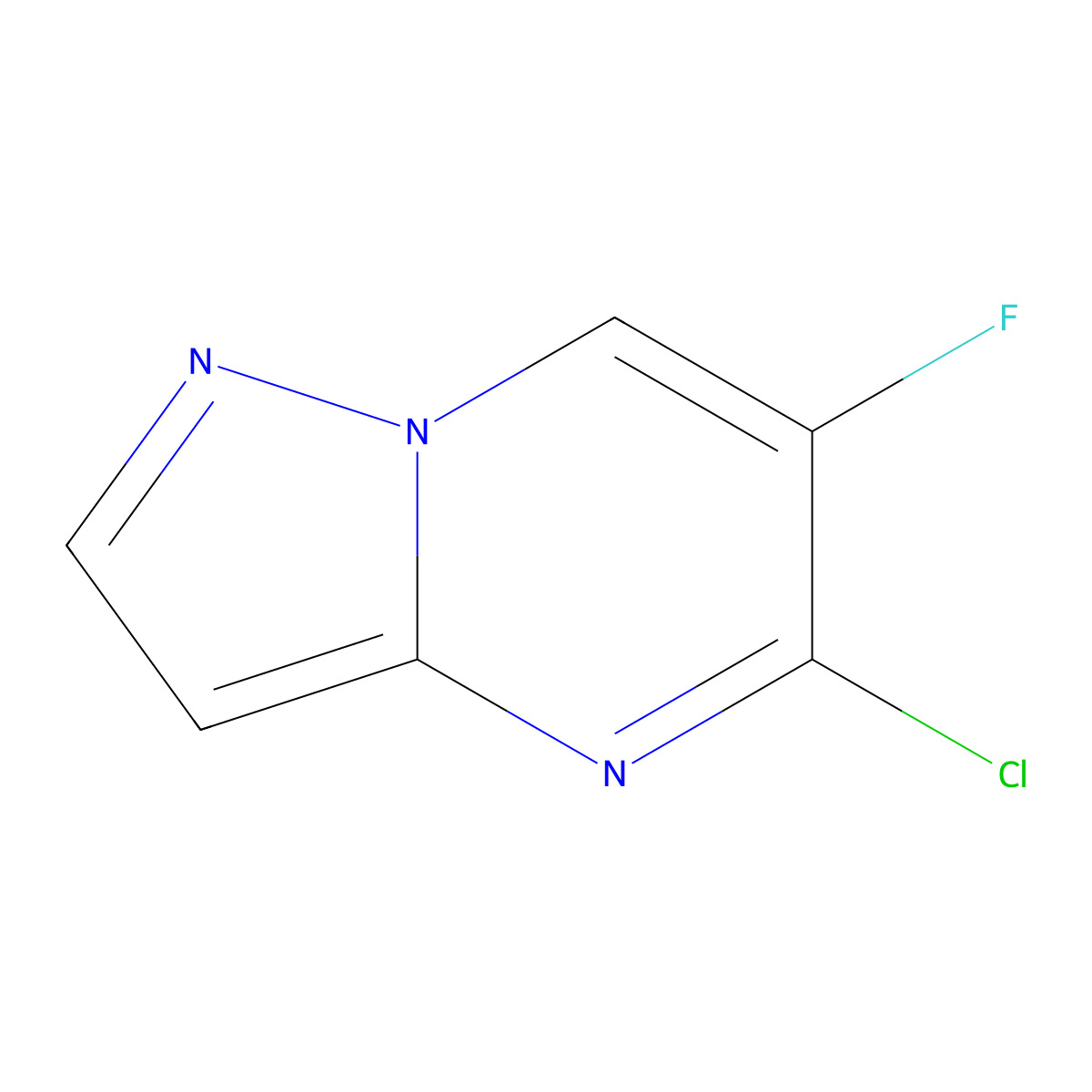5-Chloro-6-fluoropyrazolo[1,5-a]pyrimidine molecular structure, CAS 1610021-36-7