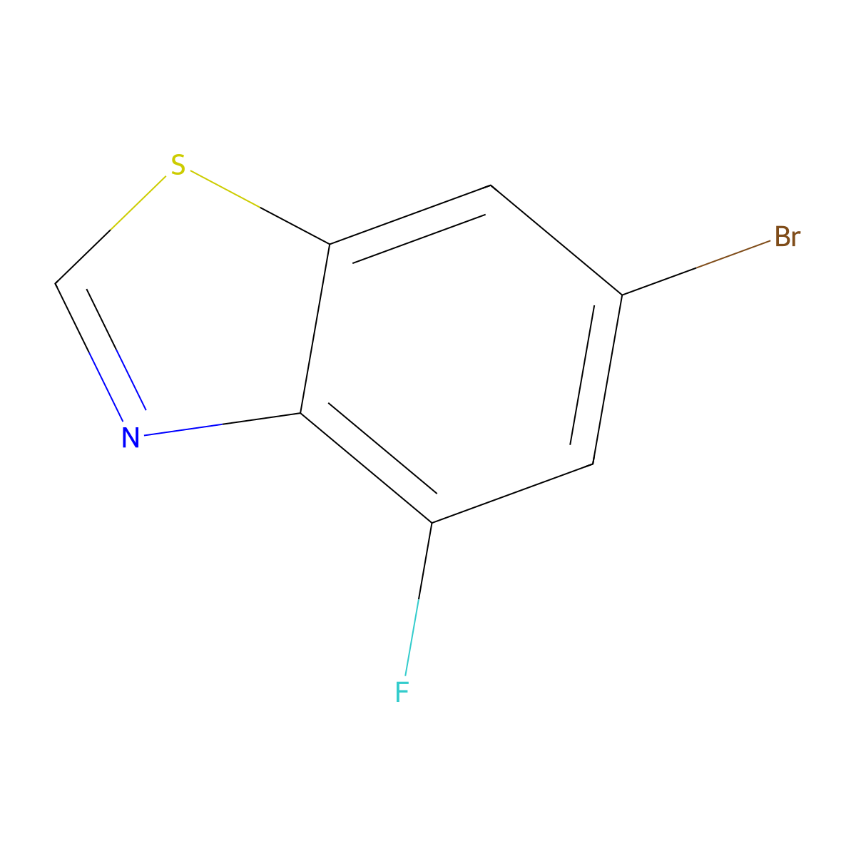 6-Bromo-4-fluorobenzo[d]thiazole molecular structure, CAS 1610021-37-8