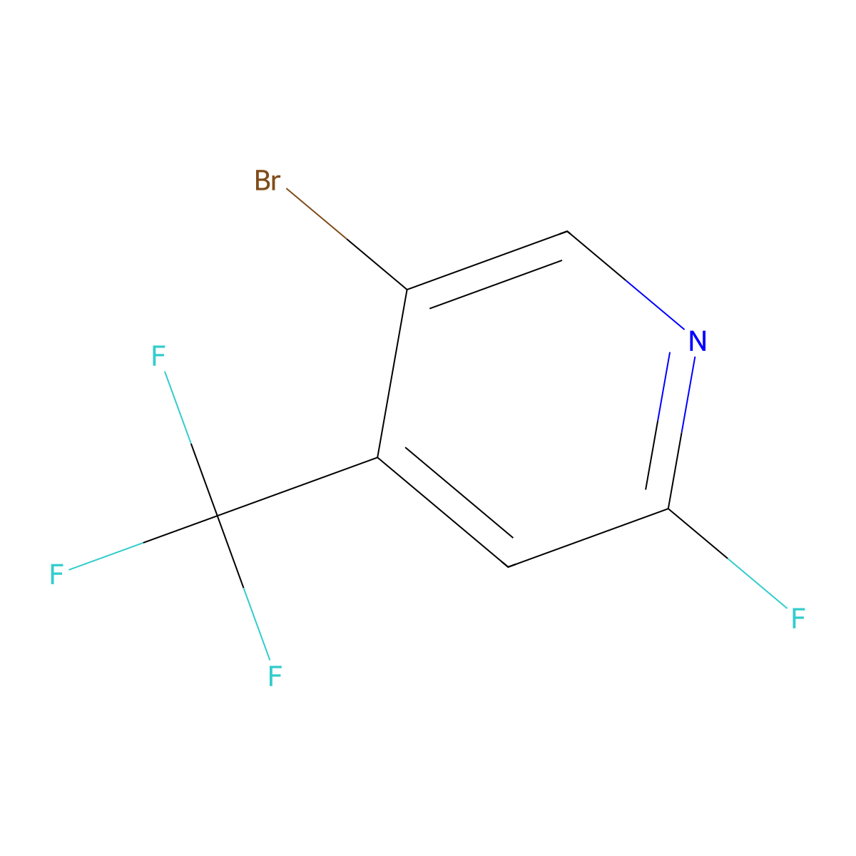5-Bromo-2-fluoro-4-(trifluoromethyl)pyridine molecular structure, CAS 1610027-90-1