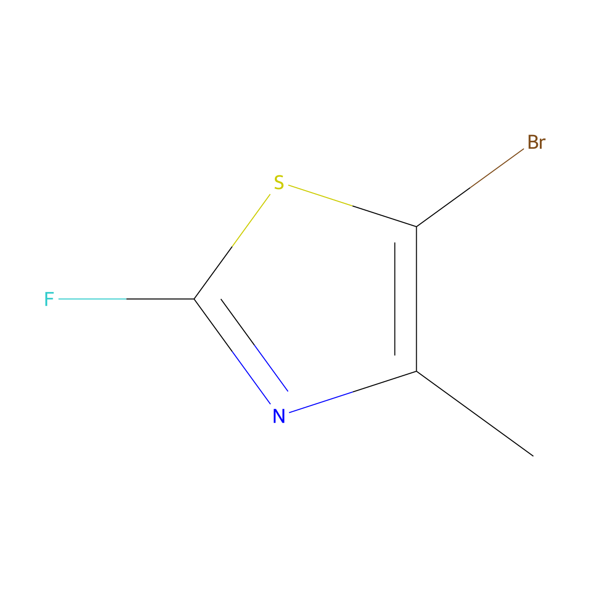 5-Bromo-2-fluoro-4-methyl-1,3-thiazole molecular structure, CAS 1610028-05-1