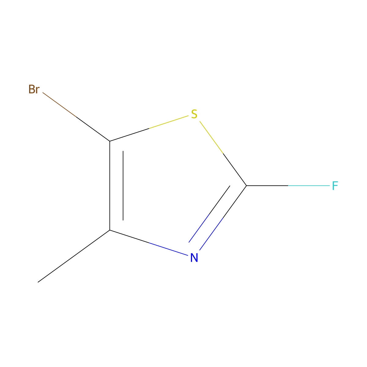 5-Bromo-2-fluoro-4-methyl-1,3-thiazole molecular structure, CAS 1610028-05-1