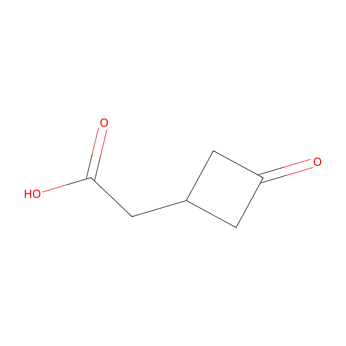 2-(3-Oxocyclobutyl)acetic acid molecular structure, CAS 1610028-25-5