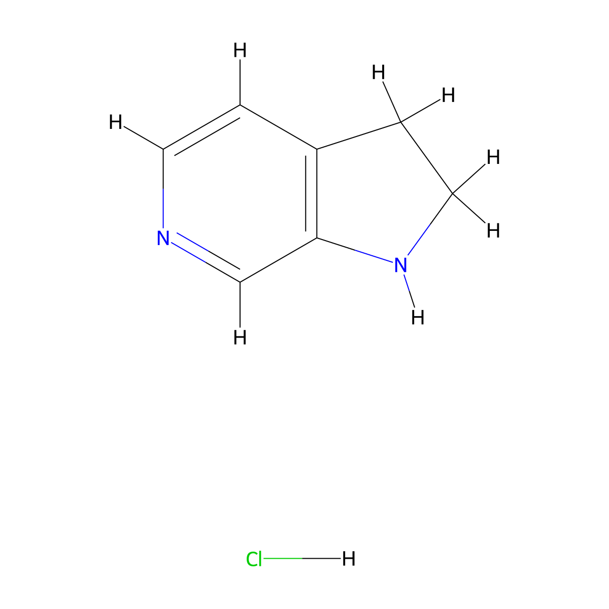 2,3-Dihydro-1H-pyrrolo[2,3-c]pyridine hydrochloride molecular structure, CAS 1610028-39-1