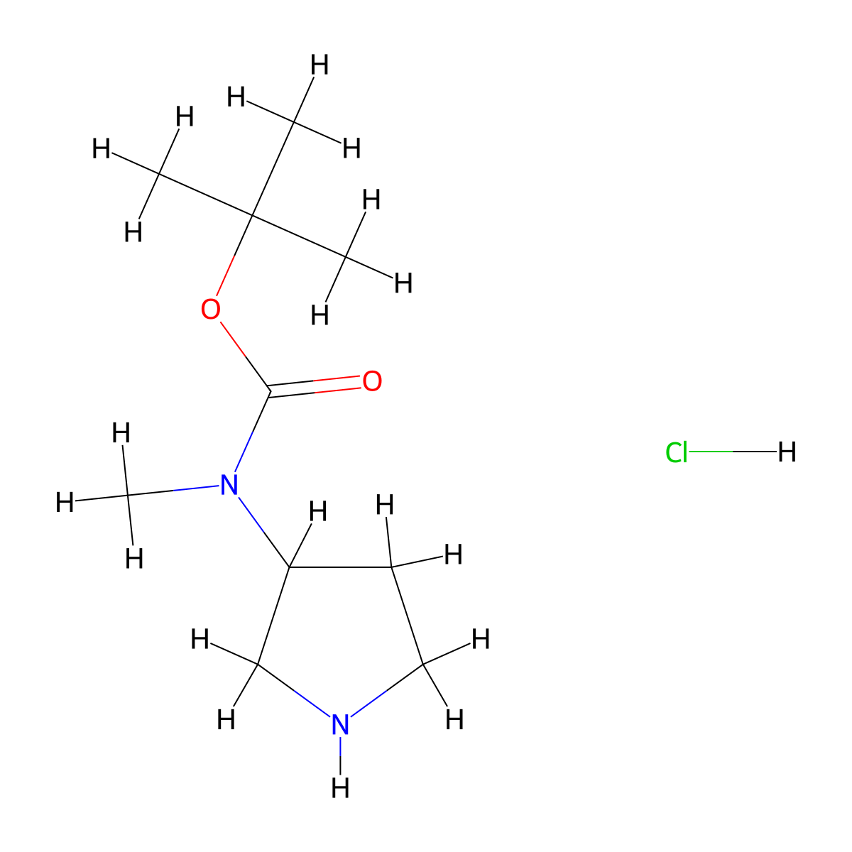 tert-Butyl methyl(pyrrolidin-3-yl)carbamate hydrochloride molecular structure, CAS 1610028-41-5