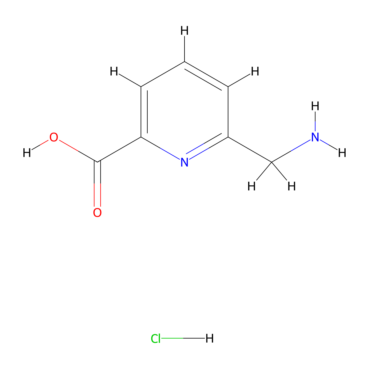 6-(Aminomethyl)picolinic acid hydrochloride molecular structure, CAS 1610028-43-7