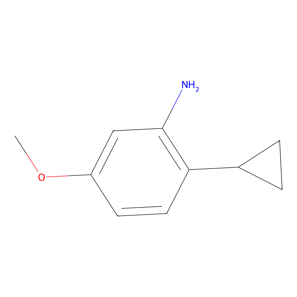 2-Cyclopropyl-5-methoxyaniline molecular structure, CAS 1610034-84-8