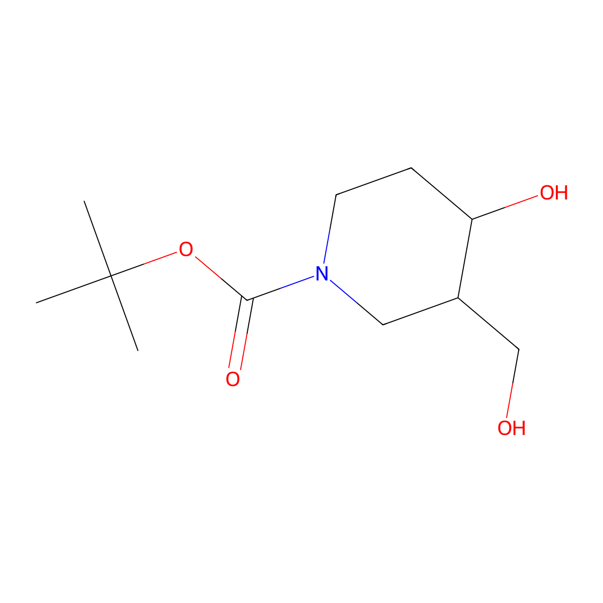 tert-Butyl (3S,4S)-4-hydroxy-3-(hydroxymethyl)piperidine-1-carboxylate molecular structure, CAS 1610035-55-6