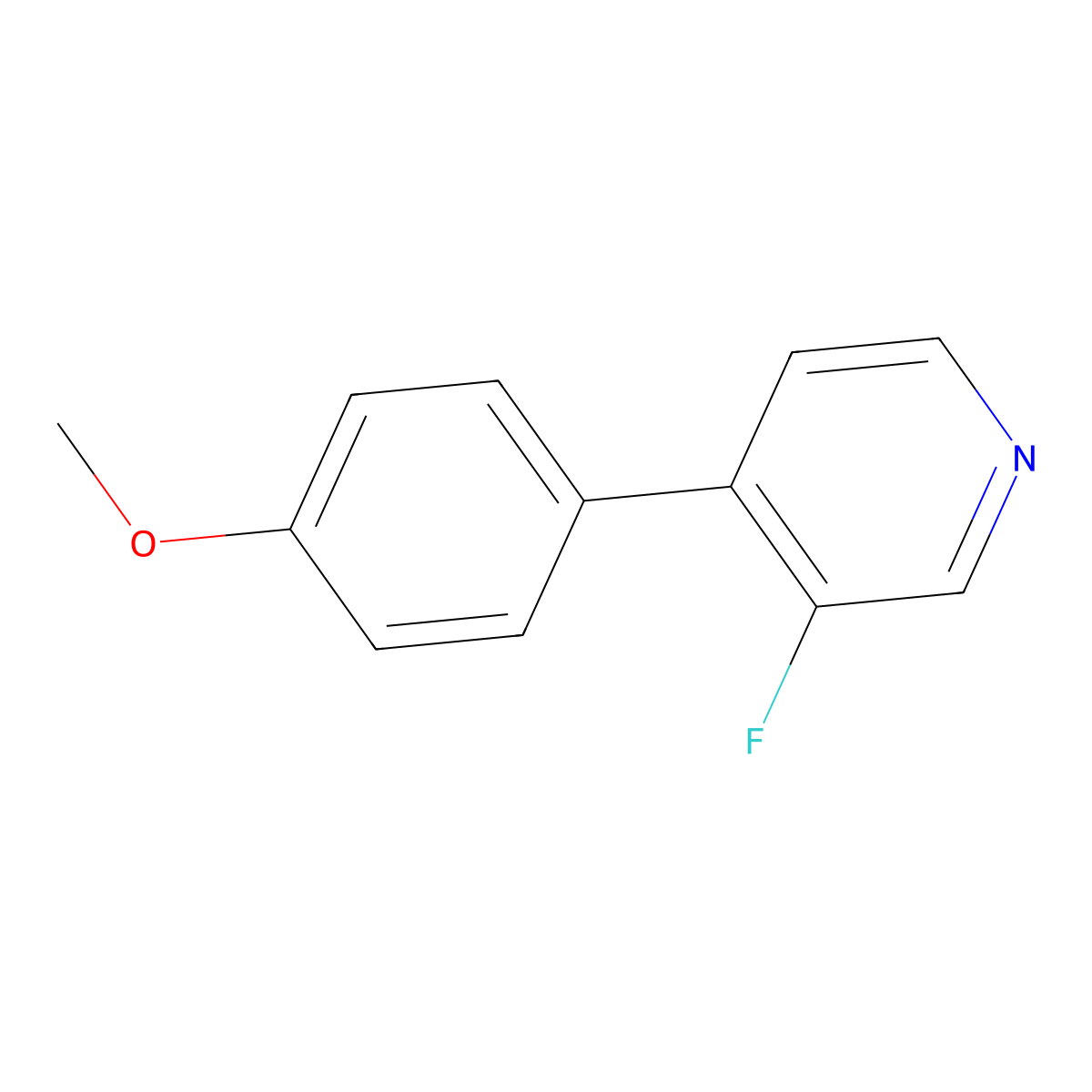 3-Fluoro-4-(4-methoxyphenyl)pyridine molecular structure, CAS 1610038-15-7