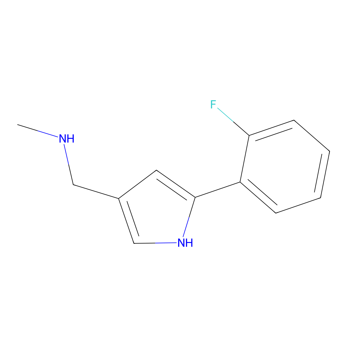 5-(2-Fluorophenyl)-N-methyl-1H-pyrrole-3-methanamine molecular structure, CAS 1610043-62-3