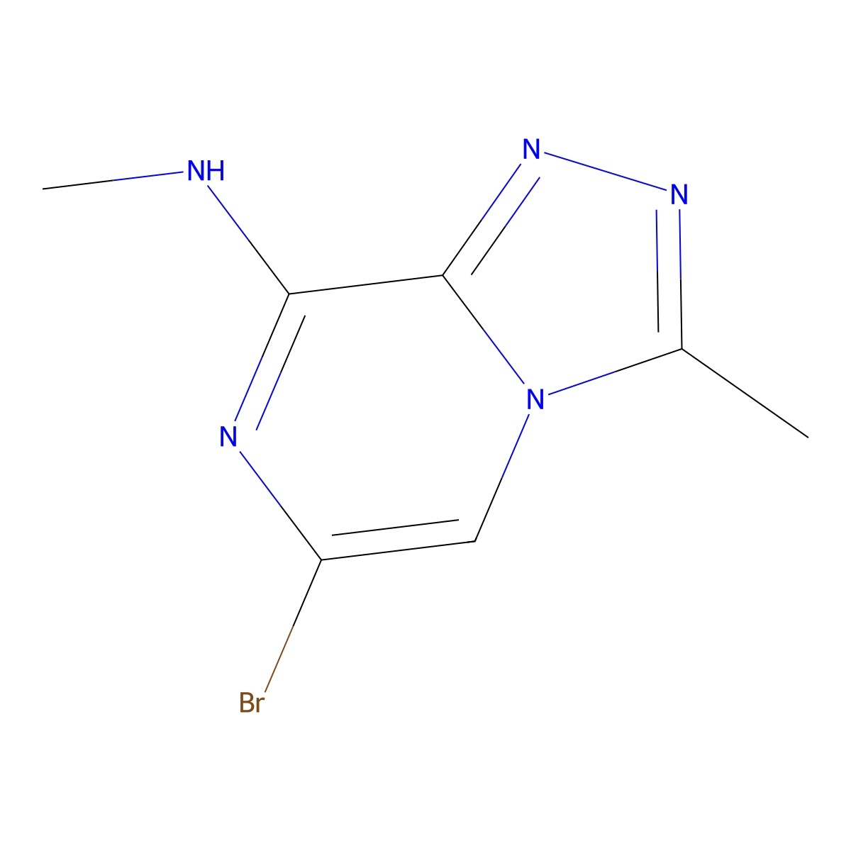 6-bromo-N,3-dimethyl-[1,2,4]triazolo[4,3-a]pyrazin-8-amine molecular structure, CAS 1610045-42-5
