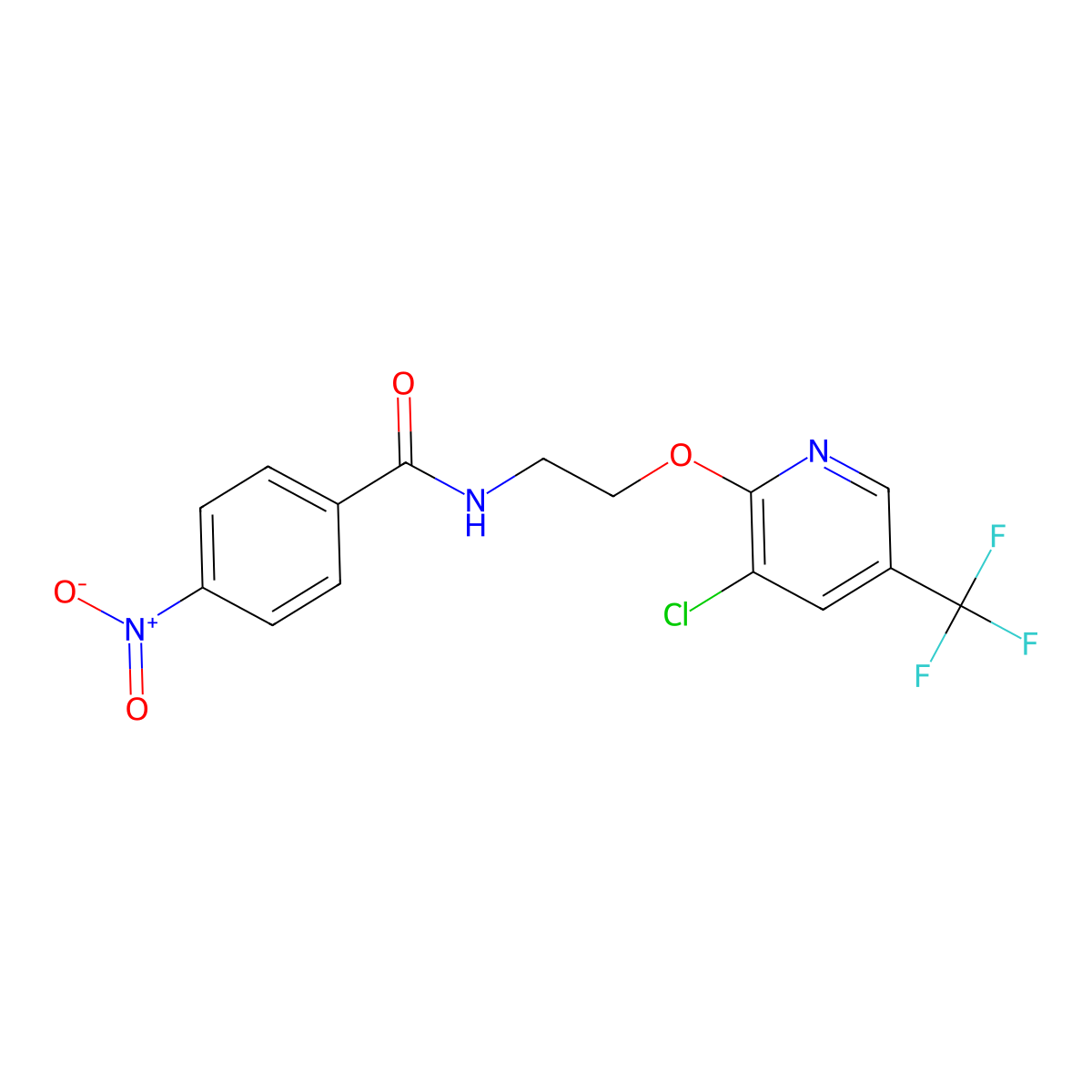 N-(2-{[3-chloro-5-(trifluoromethyl)pyridin-2-yl]oxy}ethyl)-4-nitrobenzamide molecular structure, CAS 1610047-56-7