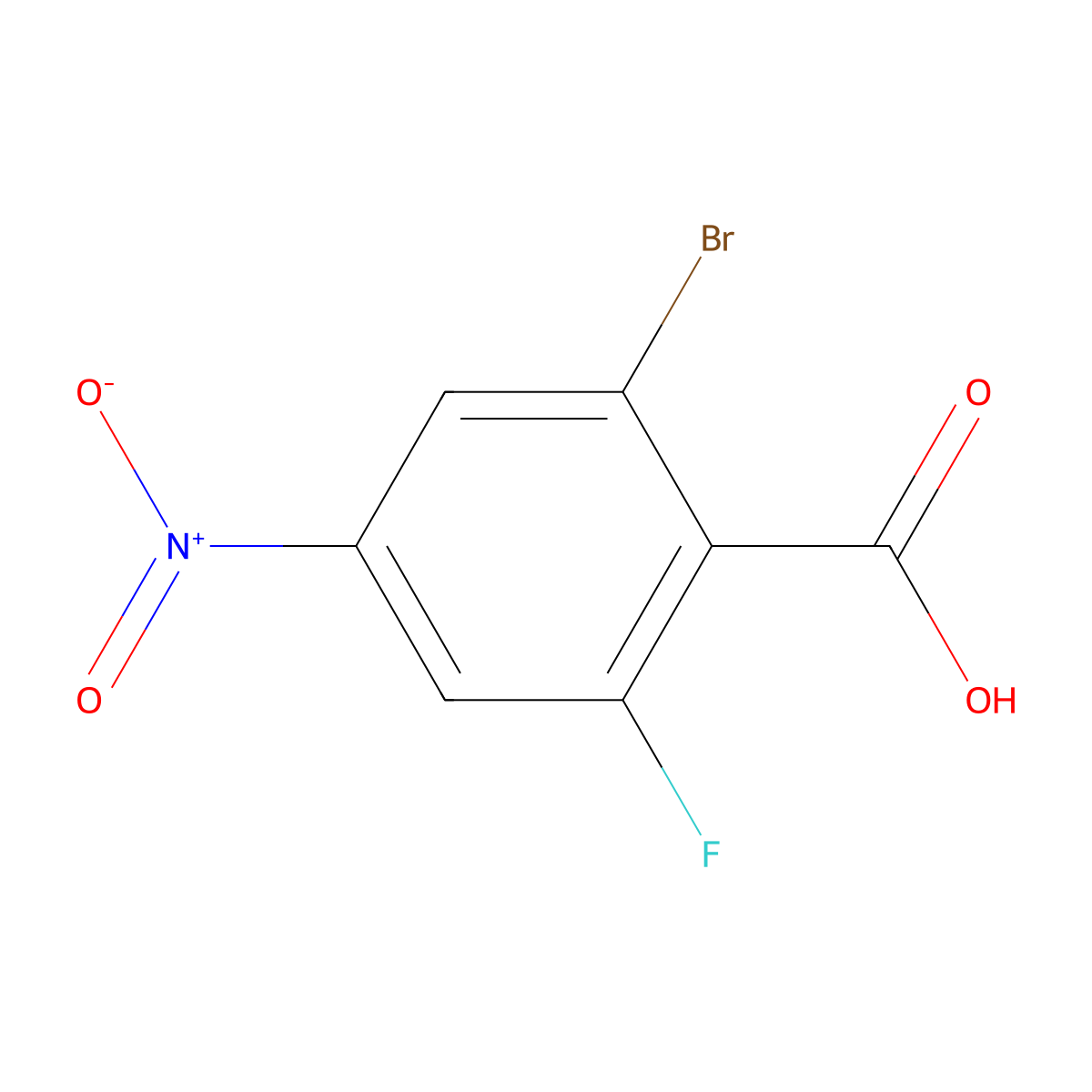 2-Bromo-6-fluoro-4-nitrobenzoic acid molecular structure, CAS 1610060-59-7