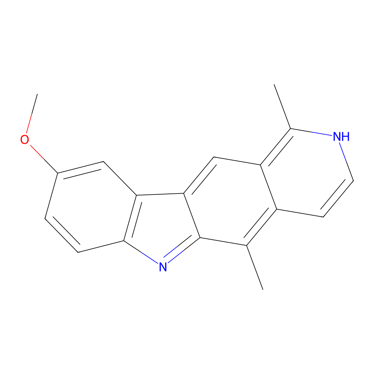 9-Methoxy-1,5-dimethyl-6H-pyrido[4,3-b]carbazole molecular structure, CAS 16101-08-9
