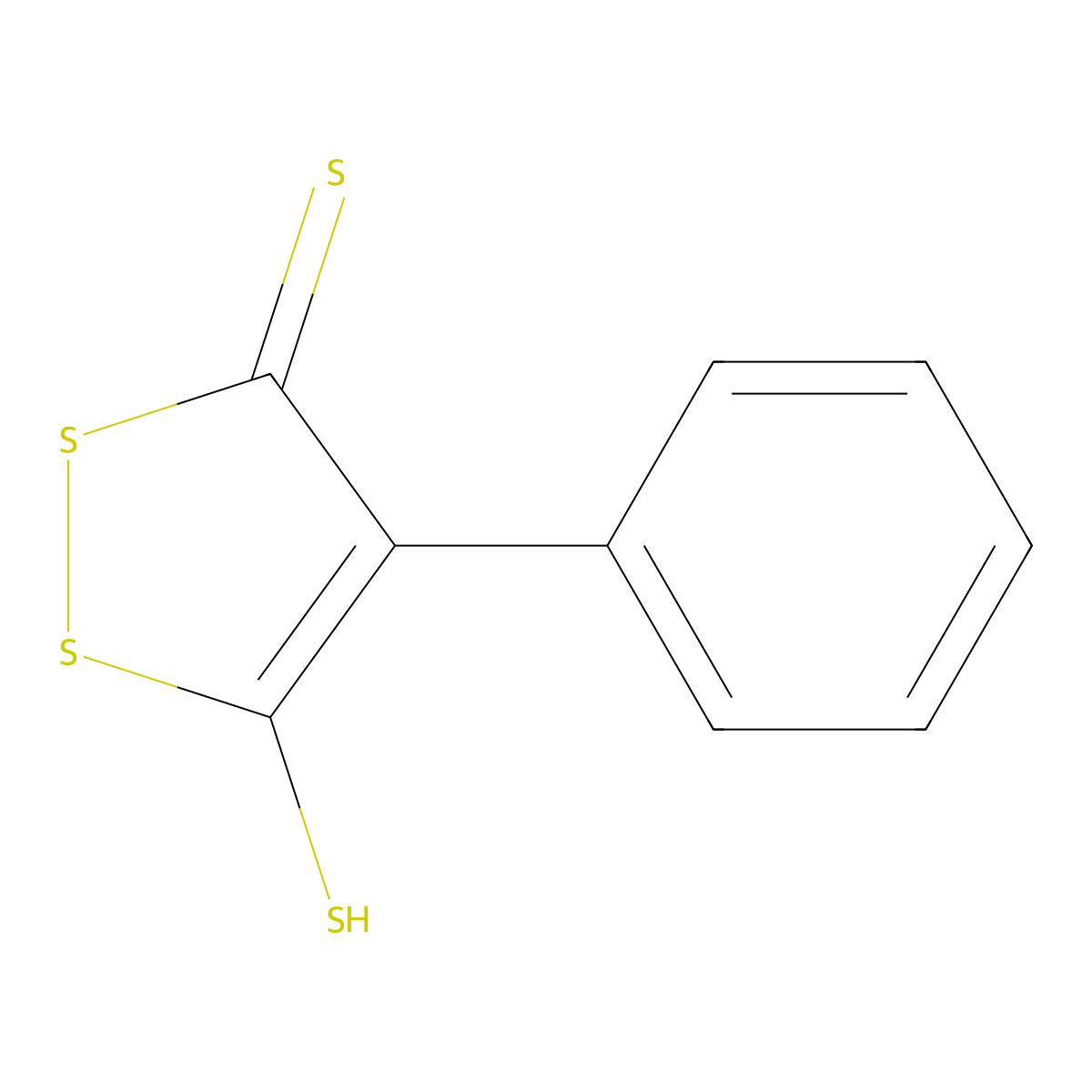 5-Mercapto-4-phenyl-3H-1,2-dithiole-3-thione molecular structure, CAS 16101-90-9