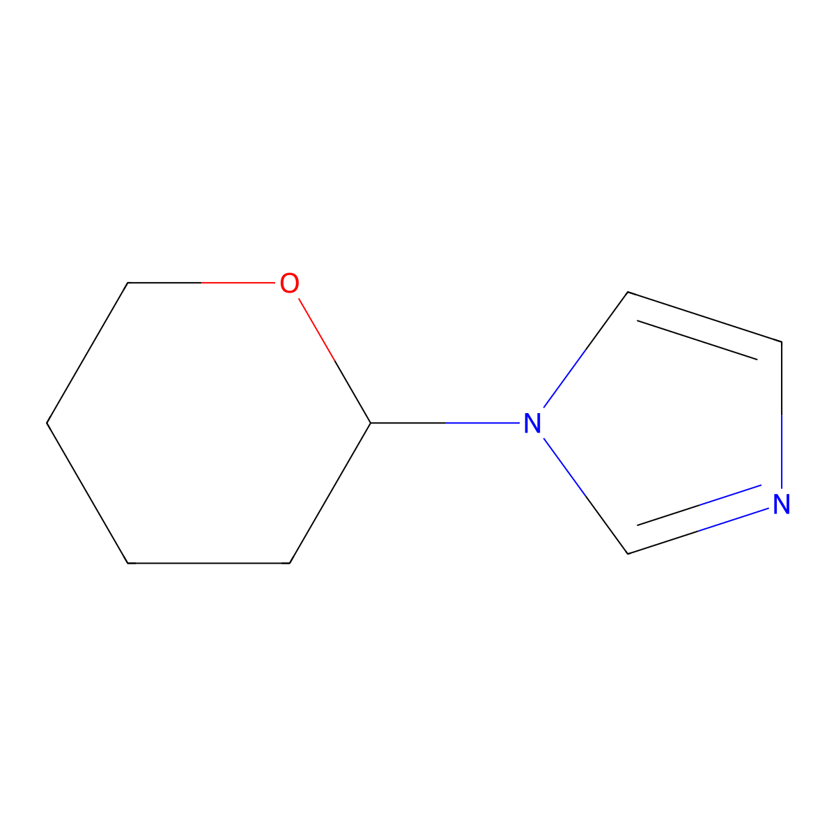 1-(Tetrahydro-2H-pyran-2-yl)-1H-imidazole molecular structure, CAS 161014-15-9